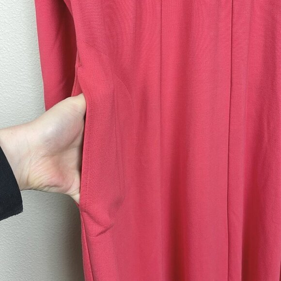 Soft Surroundings Women's XL Swingtime Half Zip Collared Maxi Dress Coral Ponte - Picture 9 of 16